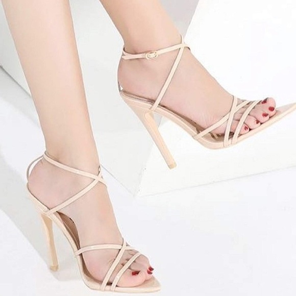 Red Pointed Toe Strap Heel - Picture 7 of 7